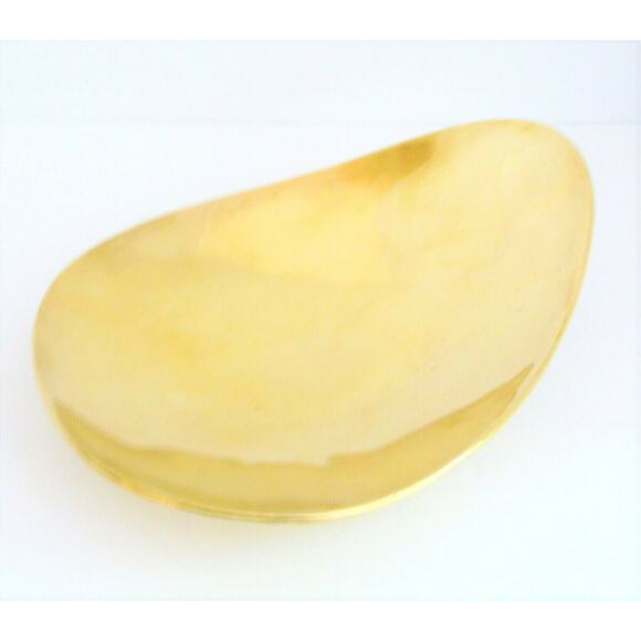 Solid BRASS DRESSER DISH Jewelry Bowl Deco Catchall Coin Tray Trinket Candy 8.8" - Picture 3 of 6